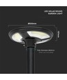 10W Solcelle havelampe med sensor, rund - IP65, 1500-2500lm, kold hvid, inkl. fjernbetjening og batteri