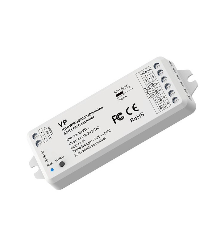 LEDlife rWave RGB+WW LED strip controller - 12V (72W), 24V
