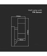 GU10 Væglampe op/ned m. sensor - IP44 udendørs, rustfri, uden lyskilde