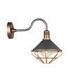 E27 vintage lanterne væglampe - IP65, rose gold, ABS+metal, glas, uden lyskilde