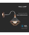 E27 vintage lanterne væglampe - IP65, rose gold, ABS+metal, glas, uden lyskilde
