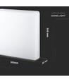 25W LED Loftlys - Samsung Chip, 3000K, Kvadratisk