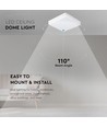 25W LED loftslampe, Samsung LED chip - 300x300mm, IP44, IK08, hvid kant, 3000K