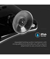 3,2W LED spejl med 10x forstørrelse - Batteridrevet, 360° rotation, IP44, sort, sugekop, kold hvid