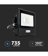 10W Projektør - PIR Sensor, Samsung Chip, 6500K, Sort Hus