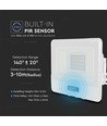 20W PIR sensor projektør - Samsung chip, 6500K, hvid hus