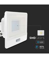30W projektør - PIR sensor, Samsung chip, 6500K, hvid kabinet