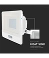 30W projektør - PIR sensor, Samsung chip, 6500K, hvid kabinet