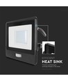 30W LED projektør med PIR sensor - Samsung LED chip, IP65, sort, 1m kabel, udendørs
