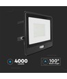 PIR sensor projektør 50W - Samsung chip, 1m kabel, 6500K, sort hus