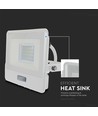 20W projektør - PIR Sensor, Samsung Chip, 1m Kabel, 4000K, Hvid hus