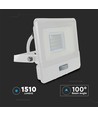 20W LED projektør med sensor, Samsung LED chip - 4000K, hvid, IP65, PIR sensor, udendørs