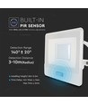 30W projektør PIR sensor Samsung chip 1m kabel 6500K hvid hus