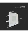 50W projektør - PIR Sensor, Samsung Chip, 1m Kabel, 4000K, Hvid hus