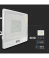 50W projektør - PIR Sensor, Samsung Chip, 1m Kabel, 4000K, Hvid hus