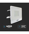50W Projektør - PIR Sensor, Samsung Chip, 1M Kabel, 6500K, Hvid Hus