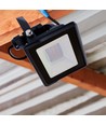 30W LED projektør, Samsung LED chip - IP65, kold hvid, sort, indbygget samleboks, udendørs