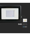 30W LED projektør, Samsung LED chip - IP65, kold hvid, sort, indbygget samleboks, udendørs