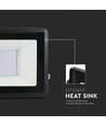 30W LED projektør, Samsung LED chip - IP65, kold hvid, sort, indbygget samleboks, udendørs