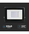 30W LED Projektør - Samsung Chip, Direkte Tilslutning, 6500K, Sort Hus
