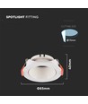 GU10 lampe - rundt, hvidt ramme, hvid reflektor
