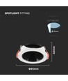 GU10 lampe - rund hvid ramme, sort reflektor