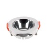 GU10-lampe, rund, hvid ramme, krom reflektor