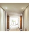 GU10-lampe, rund, hvid ramme, krom reflektor