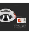 GU10-lampe, rund, hvid ramme, krom reflektor