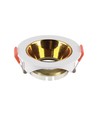 GU10 indbygningsspot - Rund, hvid/guld, PC plast, Hul: Ø7,2 cm, Mål: Ø8,5 cm, uden lyskilde