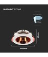 GU10 - Lampe, rund hvid ramme + roseguld reflektor
