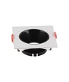 GU10 lampe - firkantet hvid ramme, sort reflektor
