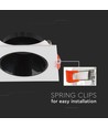 GU10/MR16 Downlight med sort reflektor - Uden lyskilde, Sort, Hul: Ø7,2 cm, Mål: 8,5x8,5 cm