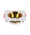 GU10 lampe - firkantet hvid ramme, guld reflektor
