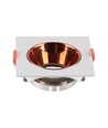 GU10 - lampe, firkantet, hvid ramme, rose guld reflektor