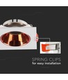 GU10 - lampe, firkantet, hvid ramme, rose guld reflektor