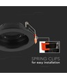 GU10 indbygningsspot - Rund, sort, PC plast, IP20, hul: Ø8,5 cm, mål: Ø10,2 cm