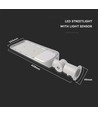 150W LED gadelampe med Samsung chip og sensor - 135lm/W, IP65, 4000K, grå, justerbar vinkel