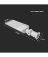 70W LED gadelampe med Samsung chip - 110lm/W, 6500K, kold hvid, grå aluminium, IP65