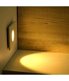 3W kvadratisk LED indbygningsspot til trapper - 4000K, 270lm, Hul: 62mm, Mål: 80x80mm