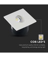 3W Trinlys LED - 4000K, firkantet