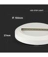 2W rund LED trappespots - Hvid, 3000K, IP65, indendørs og udendørs