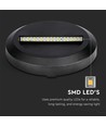 2W Trinlys - LED, 4000K, Sort hus, Rundt