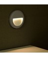 2W Ø15cm LED bedlampe / trappelys - Rund, grå, IP65, 3000K, inkl. lyskilde