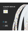 60 LED stribelys 5W/m S form - 6400K, 12V, IP20, 5m/rulle