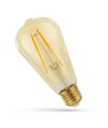 E27 2W LED pære - ST64, kultråd, rav farvet glas, ekstra varm