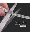 5m 8W/m stænktæt LED strip - 24V, IP65, 120 LED pr. meter, 6500K
