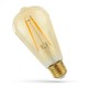 E27 5W LED pære - ST58, Kultråd, rav farvet glas, ekstra varm