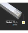 120cm 40W LED lysskinne til ophæng - Samsung LED chip, 3300lm, sølv, 5 års garanti