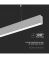 120cm 40W LED lysskinne til ophæng - Samsung LED chip, 3300lm, sølv, 5 års garanti